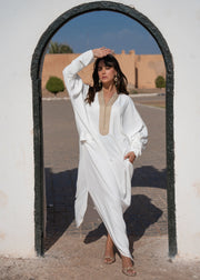White Caftan with Gold